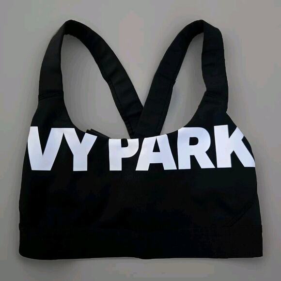 Ivy Park Sports‎ Bra Womens Mesh Racer Back Logo Breathable Black S - Picture 1 of 4